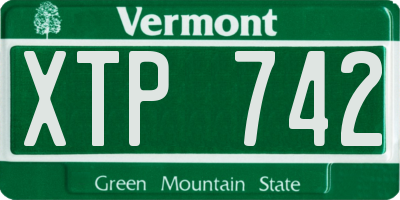 VT license plate XTP742