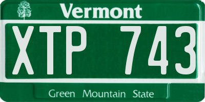 VT license plate XTP743
