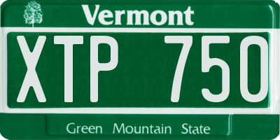 VT license plate XTP750