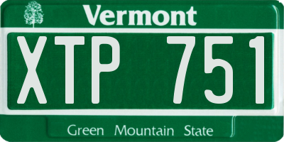 VT license plate XTP751