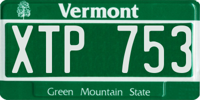VT license plate XTP753