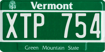 VT license plate XTP754
