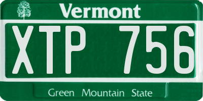 VT license plate XTP756