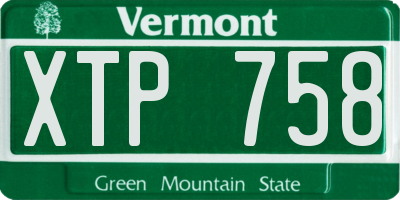 VT license plate XTP758