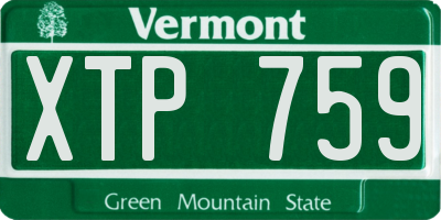 VT license plate XTP759