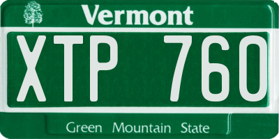 VT license plate XTP760