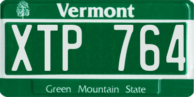 VT license plate XTP764