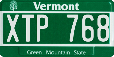 VT license plate XTP768
