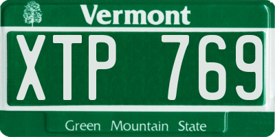VT license plate XTP769