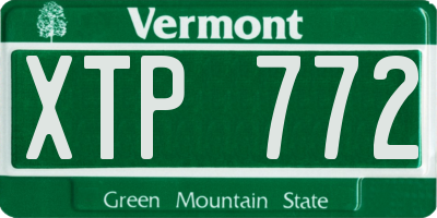 VT license plate XTP772