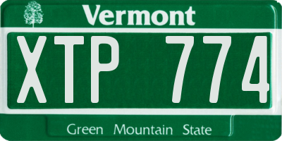 VT license plate XTP774