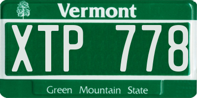 VT license plate XTP778
