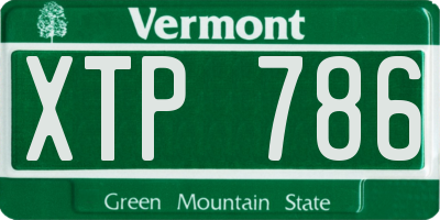 VT license plate XTP786