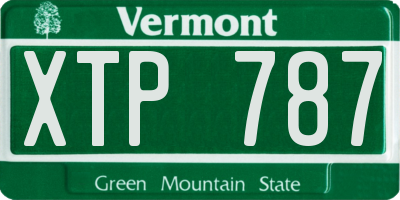 VT license plate XTP787