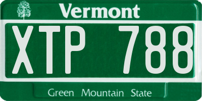 VT license plate XTP788