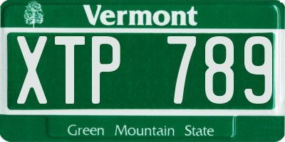 VT license plate XTP789
