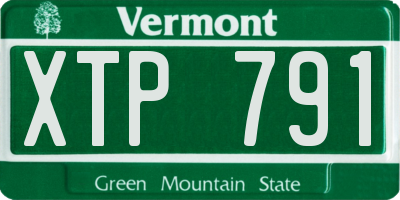 VT license plate XTP791