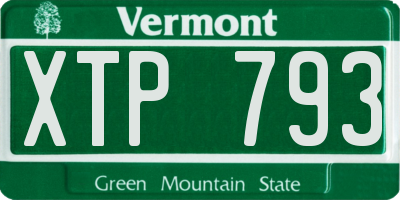 VT license plate XTP793