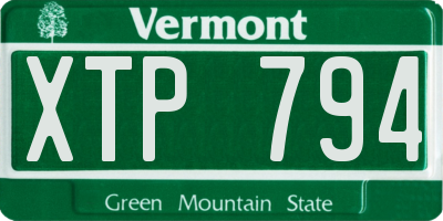 VT license plate XTP794