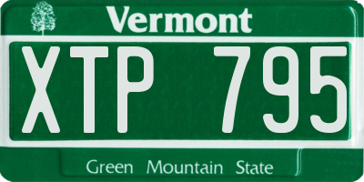 VT license plate XTP795