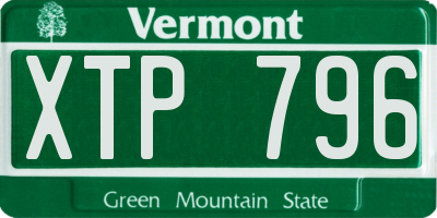 VT license plate XTP796