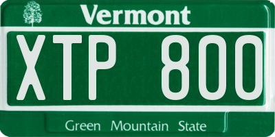 VT license plate XTP800
