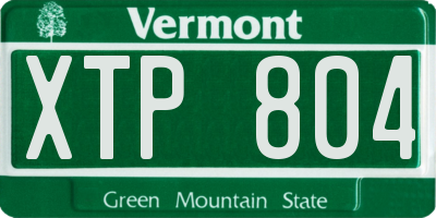 VT license plate XTP804
