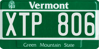 VT license plate XTP806
