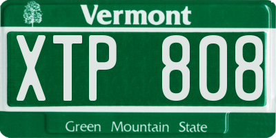 VT license plate XTP808