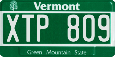 VT license plate XTP809