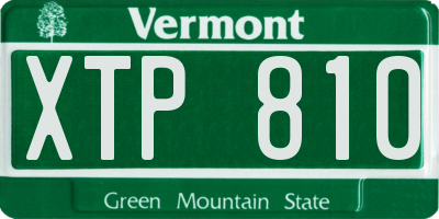 VT license plate XTP810