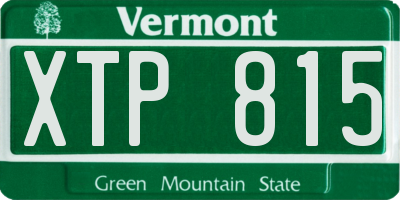 VT license plate XTP815