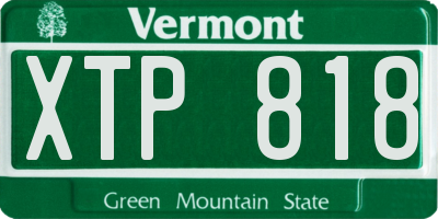 VT license plate XTP818