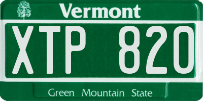 VT license plate XTP820