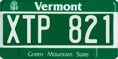 VT license plate XTP821