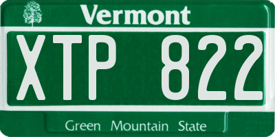 VT license plate XTP822