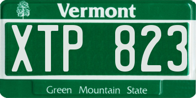 VT license plate XTP823