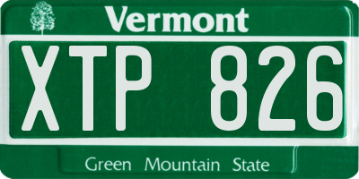 VT license plate XTP826