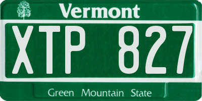 VT license plate XTP827