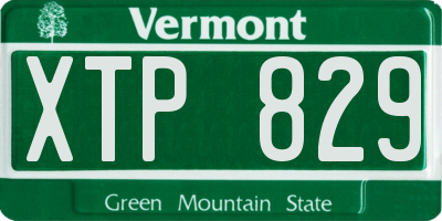 VT license plate XTP829