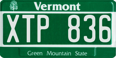VT license plate XTP836