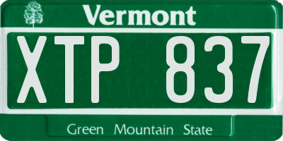 VT license plate XTP837