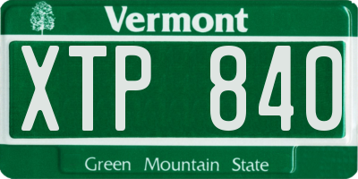 VT license plate XTP840