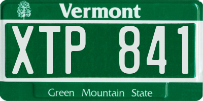 VT license plate XTP841