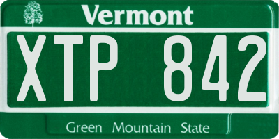 VT license plate XTP842