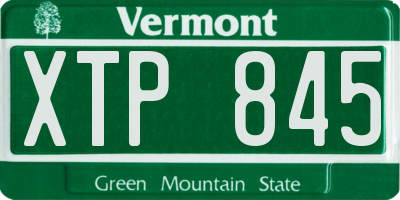 VT license plate XTP845