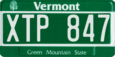 VT license plate XTP847
