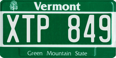 VT license plate XTP849