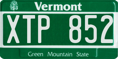 VT license plate XTP852