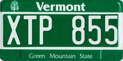 VT license plate XTP855